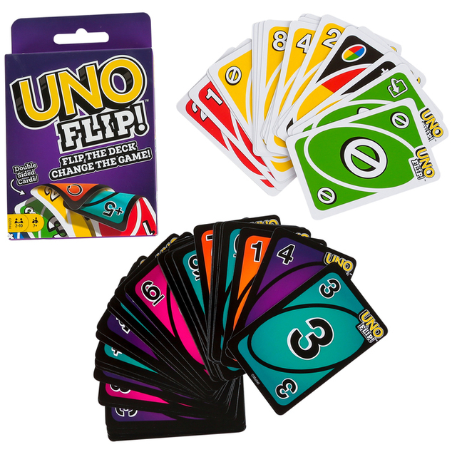 Mattel Uno Flip Bold Double Sided Card 2 Games in One for 2-10 Players Ages  7+