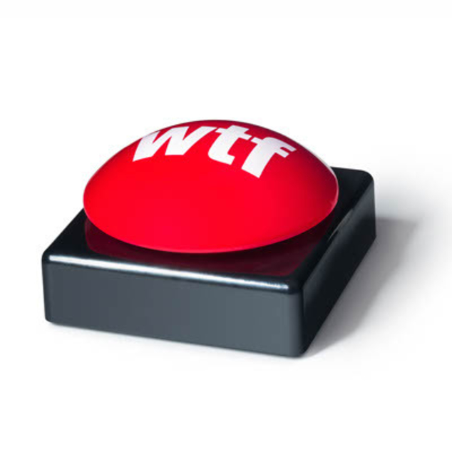BigMouth Inc WTF Slammer Button Friends and Co-Workers Batteries Included Has 10 Different Sayings Gag Gift for Family 