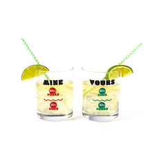 Yours and Mine Rock Glass - Set of 2