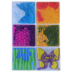 3D Textured Liquid Tiles - 6 Pack Assorted