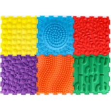 3D Textured  Sensory Tiles - 6 Pack Assorted