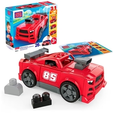 Build & Go Race Car Block Toy with Rolling Wheels
