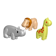 Safari Bath Pals Set of 3