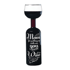The Wine for Mom Wine Bottle Glass