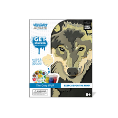 Get Stacked Paint &amp; Puzzle Kit - GRAY WOLF (3)