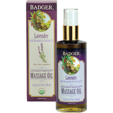 Lavender Aromatherapy Massage Oil 118ml - Glass Bo