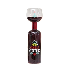 Jingle Juice Wine Bottle Glass