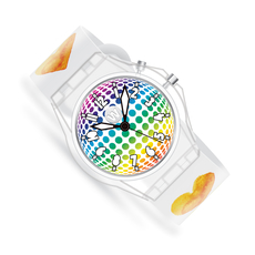 Watercolour Hearts - Light Up Watch - Glow