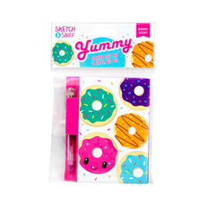 Yummy Sketch &Sniff Note Pads & pen - Jelly Donut