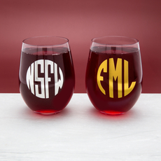 Monogram Wine Glass Set